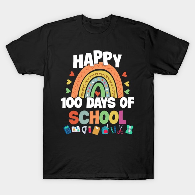 Happy 100 days of school cute rainbow kindergarten T-Shirt by panji derel